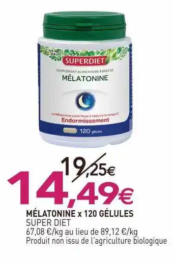 naturéO Mélatonine super diet x120 gélules offre