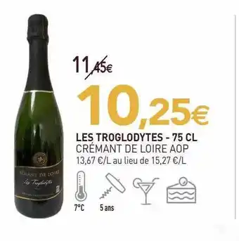 naturéO Les troglodytes crémant de loire aop - 75 cl offre