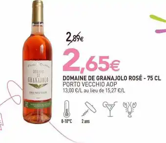 naturéO Domaine de granajolo rosé porto vecchio aop - 75 cl offre