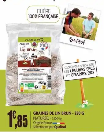 naturéO Graines de lin brun naturéo - 250 g offre
