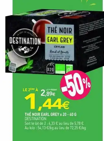 naturéO Thé noir earl grey x20 destination - 40 g offre