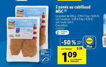 Lidl 2 Panés Au Cabillaud MSC offre
