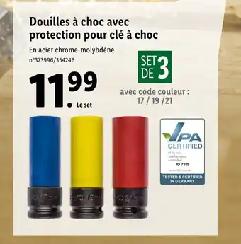 Lidl Douilles A Choc Avec Protection Pour Clé A Choc offre