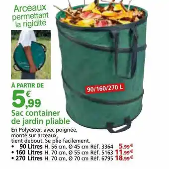 Provence Outillage Sac container de jardin pliable offre
