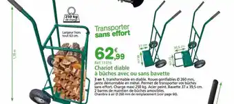 Provence Outillage Chariot diable à bûches avec ou sans bavette offre
