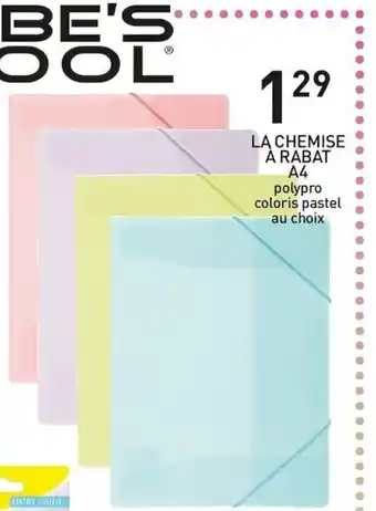 Stokomani LA CHEMISE A RABAT A4 POLY PRO COLORIS PASTEL AU CHOIX offre