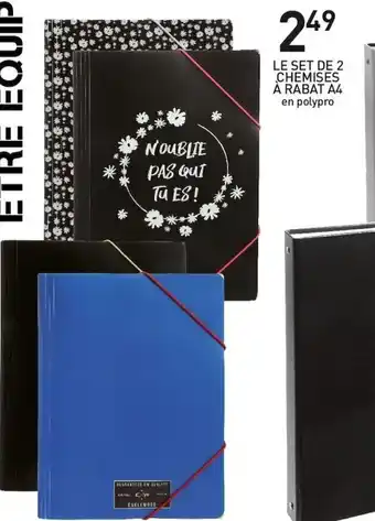 Stokomani LE SET DE 2 CHEMISES à RABAT A4 offre