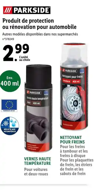 Lidl Produit De Protection Ou Renovation Pour Automobile offre