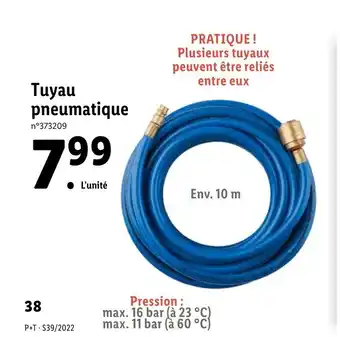 Lidl Tuyau Pneumatique offre