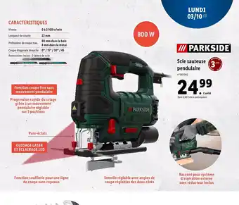 Lidl Scie Sauteuse Pendulaire offre