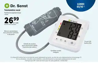 Lidl Tensiométre Vocal offre