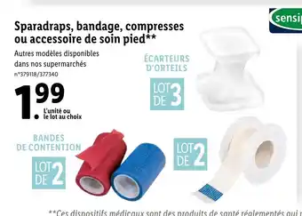 Lidl Sparadraps, Bandage, Compresses Ou accessoire De Soin Pied offre