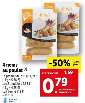 Lidl 4 Nem Au Poulet offre