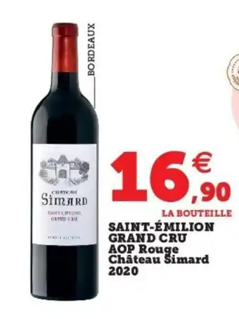 Super U Saint-émilion Grand Cru Aop Rouge Chateau Simard 2020 offre