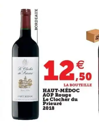 Super U Haut-médoc Aop Rouge Le Clocher Du Prieuré 2018 offre