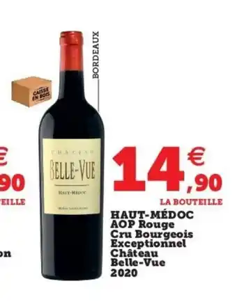 Super U Haut-médpc Aop Rouge cru Bourgeois Exceptionnel Chateau Belle-vue 2020 offre