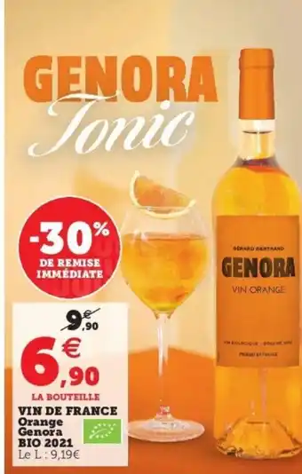 Super U Vin De France Orange Genora Bio 2021 offre