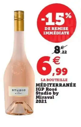 Super U Méditerranée IGP Rosé Studio By Miraval 2021 offre