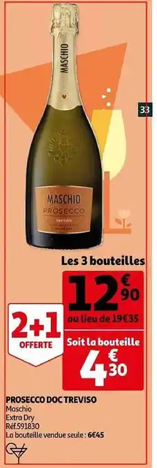 Auchan Prosecco doc trevis offre