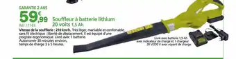 Provence Outillage Souffleur à batterie lithium 20 volts 1,5 ah offre