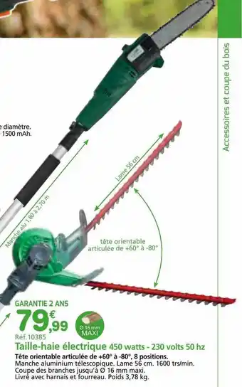 Provence Outillage Taille-haie électrique 450 watts - 230 volts 50 hz offre