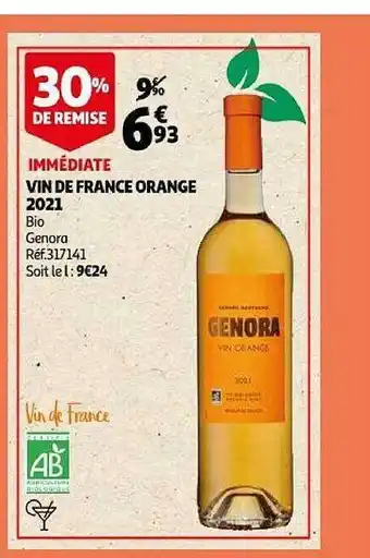 Auchan Vin de france orange 2021 offre