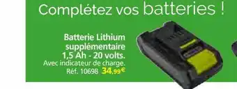 Provence Outillage Batterie lithium supplémentaire 1,5 ah - 20 volts offre