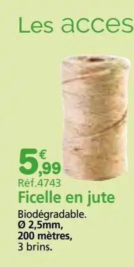 Provence Outillage Ficelle en jute offre