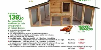 Provence Outillage Les poulaillers surélevés en bois avec pondoir et rampe d'accès offre