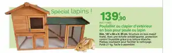 Provence Outillage Poulailler ou clapier d'extérieur en bois pour poule ou lapin offre