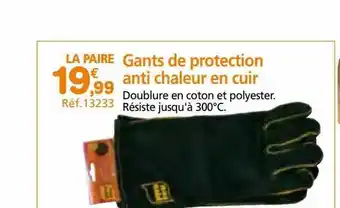 Provence Outillage Gants de protection anti chaleur en cuir offre