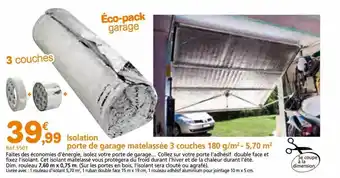 Provence Outillage Isolation porte de garage matelassée 3 couches offre