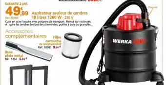 Provence Outillage Aspirateur avaleur de cendres 18 litres 1200 w - 230 v werka pro offre