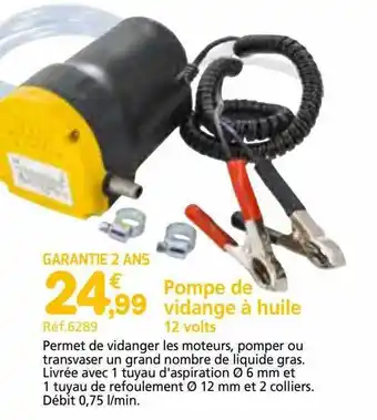 Provence Outillage Pompe de vidange à huile 12 volts offre