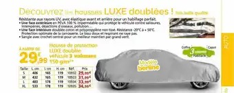 Provence Outillage Housse de protection luxe doublée véhicule 3 volumes offre
