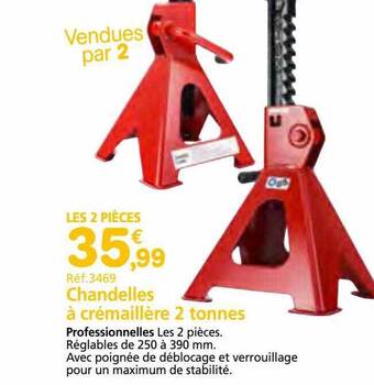 Provence Outillage Chandelles à crémaillère 2 tonnes offre