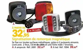 Provence Outillage Signalisation de remorque magnétique offre
