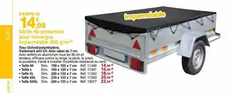 Provence Outillage Bâche de protection pour remorque imperméable offre
