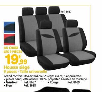 Provence Outillage Housse siège 9 pièces - taille universelle offre
