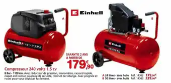 Provence Outillage Compresseur 240 volts 1,5 cv einhell offre