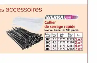Provence Outillage Collier de serrage rapide werka pro offre