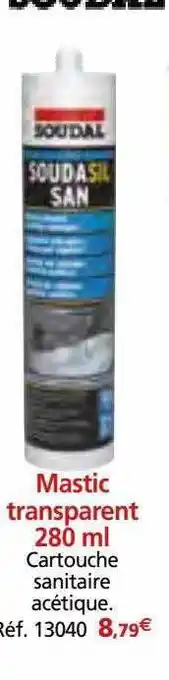 Mastic transparent 280ml soudal