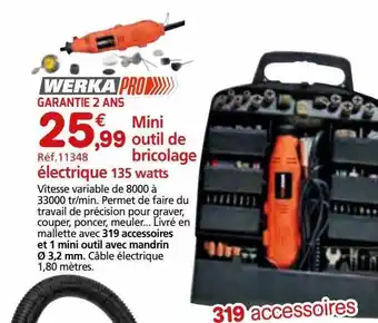 Provence Outillage Mini outil de bricolage électrique 135 watts werka pro offre