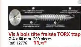 Provence Outillage Vis à bois tête fraise torx ttap offre