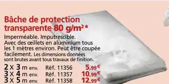 Provence Outillage Bâche de protection transparente 80 g-m² offre