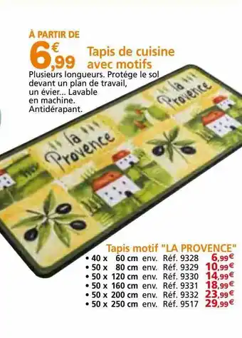 Provence Outillage Tapis motif offre
