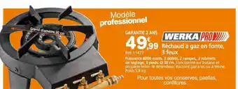 Provence Outillage Réchaud à gaz en fonte, 3 feux werka pro offre