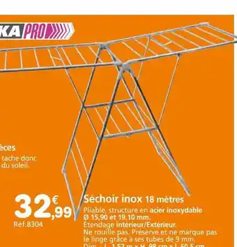 Provence Outillage Séchoir inox 18 mètres offre