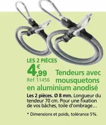 Provence Outillage Tendeurs avec mousquetons en aluminium anodisé offre