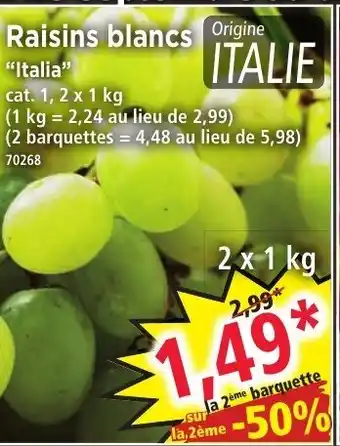 Norma Raisins Blancs offre